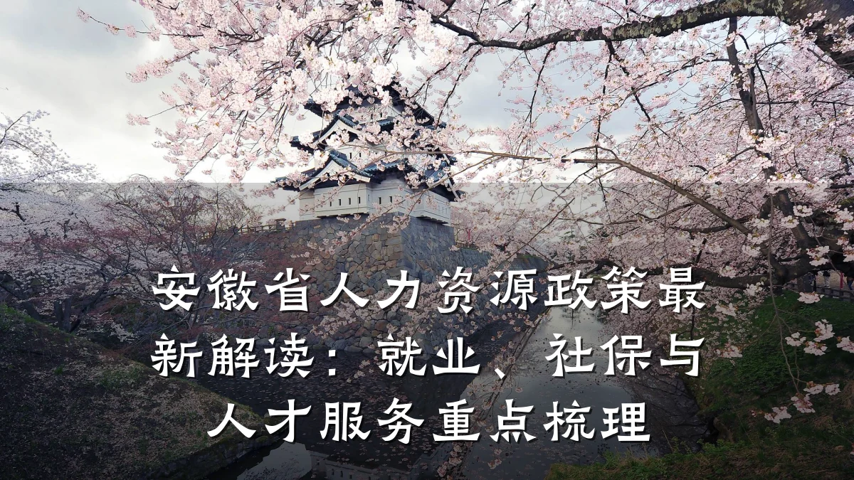 安徽省人力资源政策最新解读：就业、社保与人才服务重点梳理