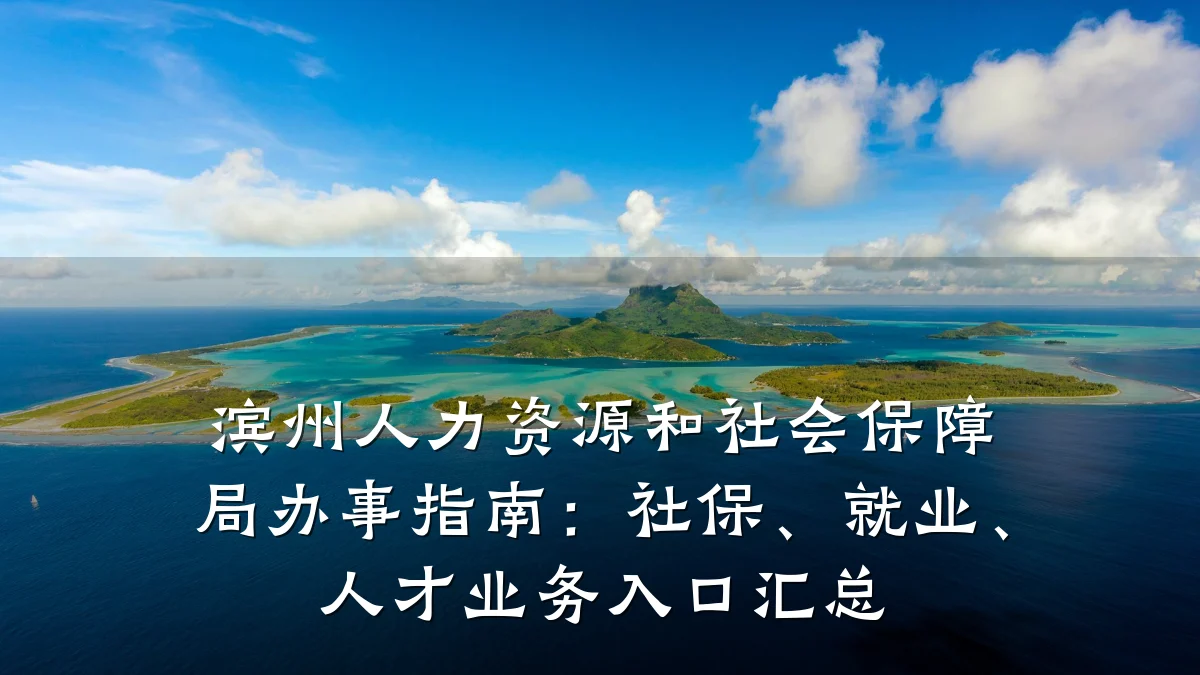 滨州人力资源和社会保障局办事指南：社保、就业、人才业务入口汇总
