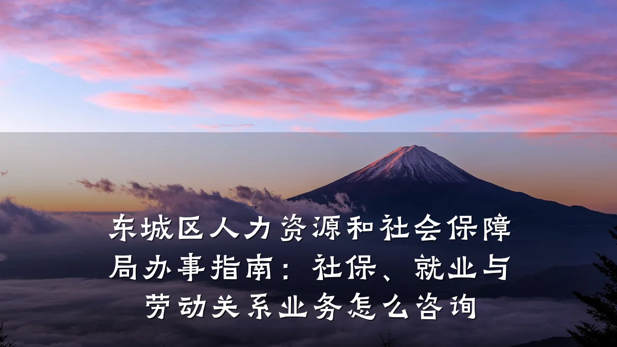 东城区人力资源和社会保障局办事指南:社保、就业与劳动关系业务怎么咨询