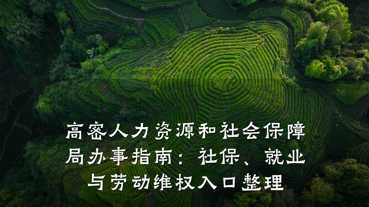 高密人力资源和社会保障局办事指南:社保、就业与劳动维权入口整理
