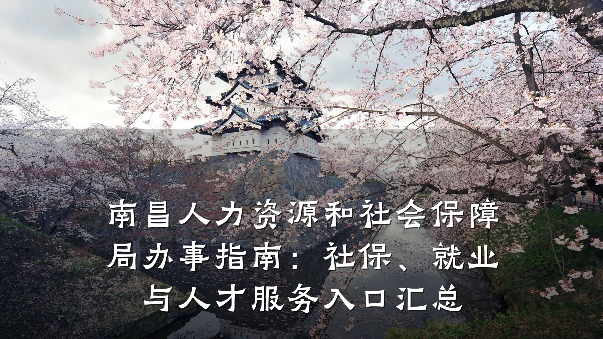 南昌人力资源和社会保障局办事指南:社保、就业与人才服务入口汇总