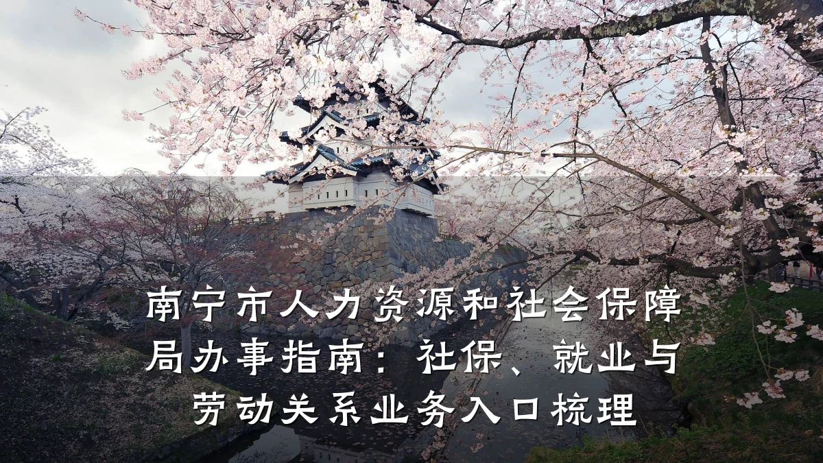 南宁市人力资源和社会保障局办事指南:社保、就业与劳动关系业务入口梳理