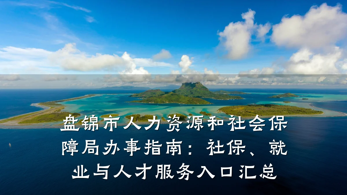 盘锦市人力资源和社会保障局办事指南:社保、就业与人才服务入口汇总