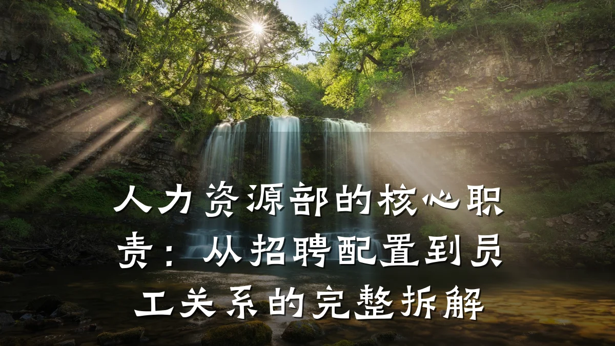 人力资源部的核心职责:从招聘配置到员工关系的完整拆解