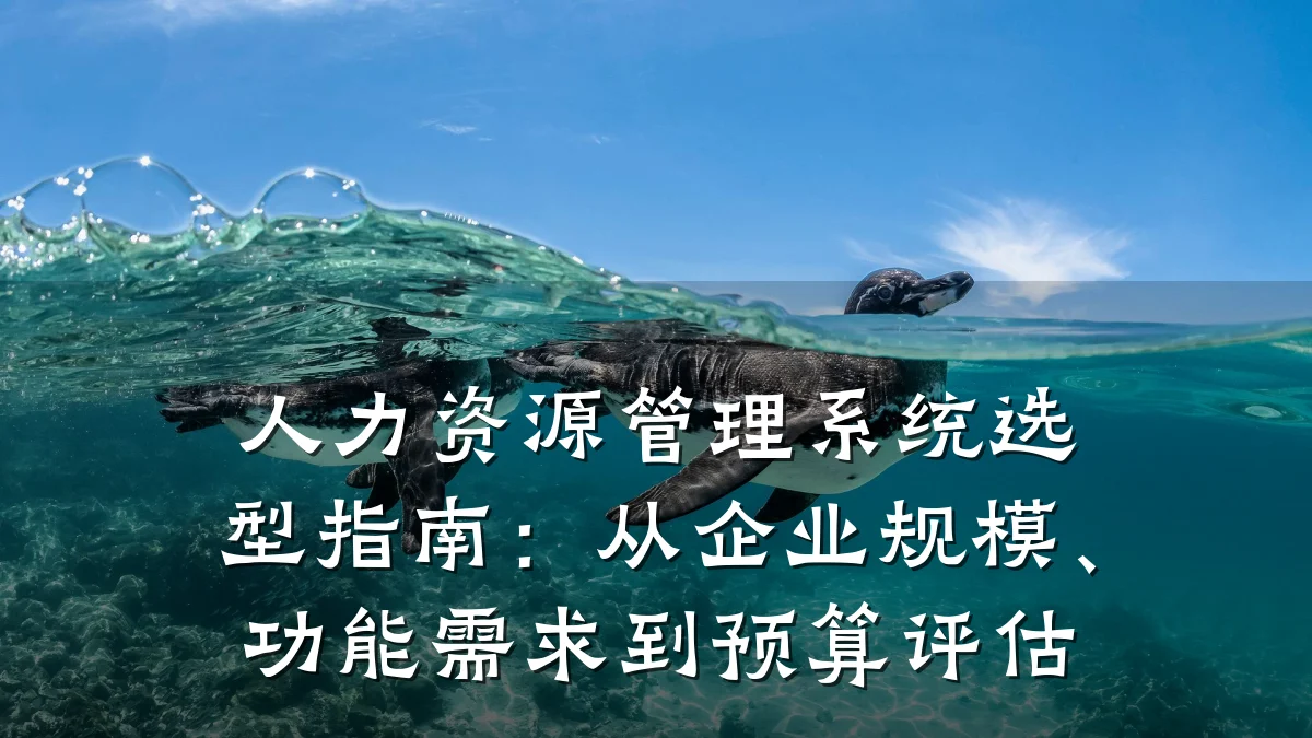 人力资源管理系统选型指南:从企业规模、功能需求到预算评估