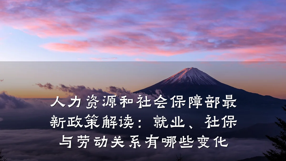 人力资源和社会保障部最新政策解读：就业、社保与劳动关系有哪些变化