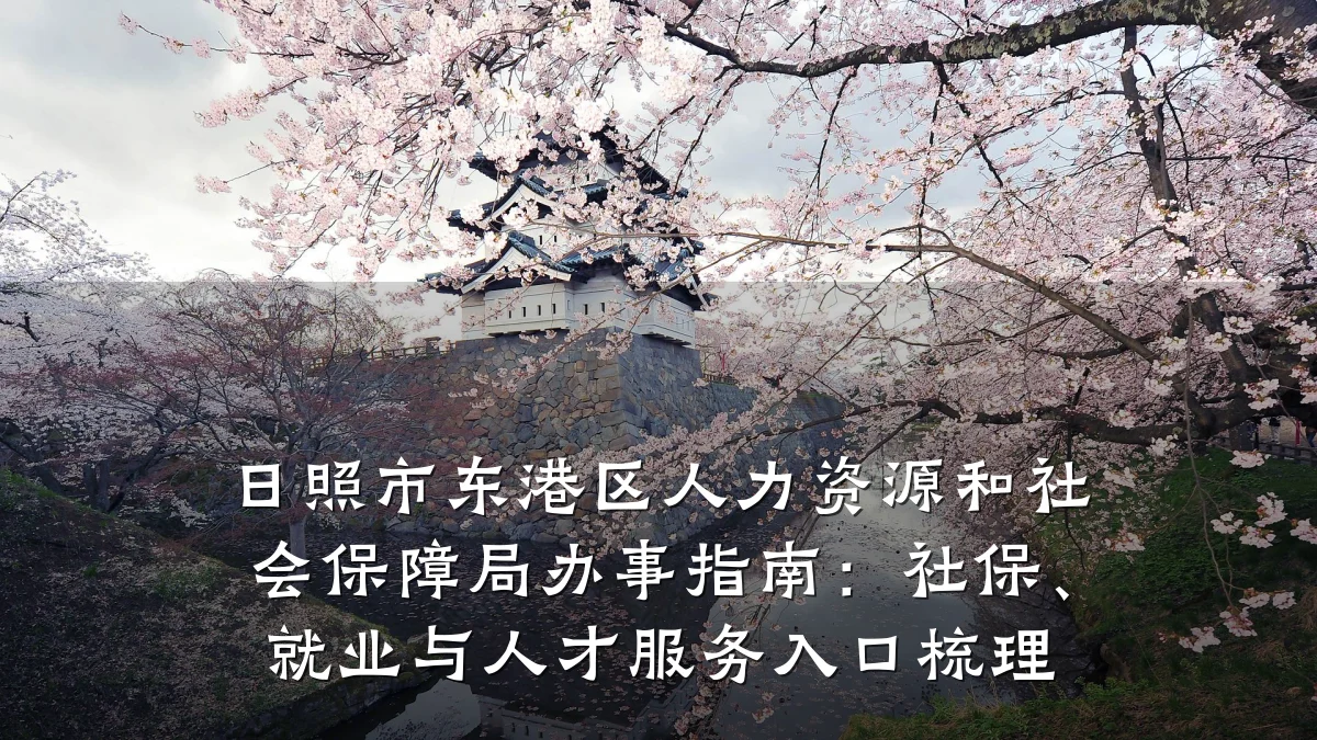日照市东港区人力资源和社会保障局办事指南：社保、就业与人才服务入口梳理