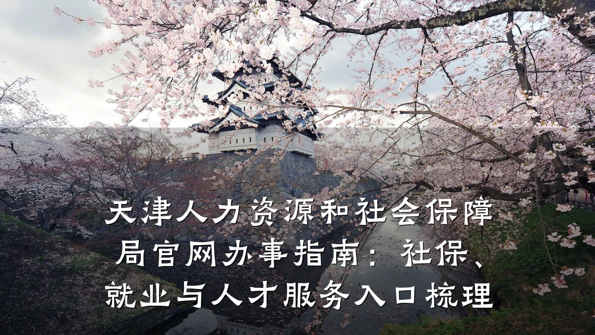 天津人力资源和社会保障局官网办事指南:社保、就业与人才服务入口梳理