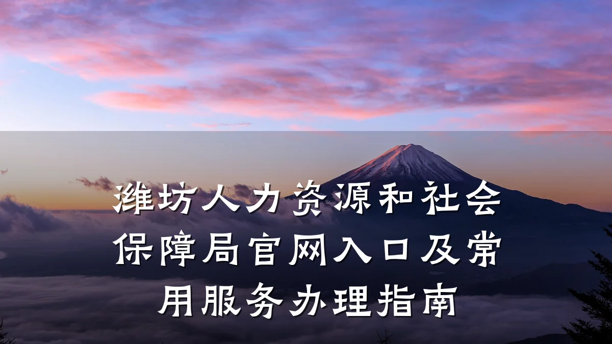 潍坊人力资源和社会保障局官网入口及常用服务办理指南