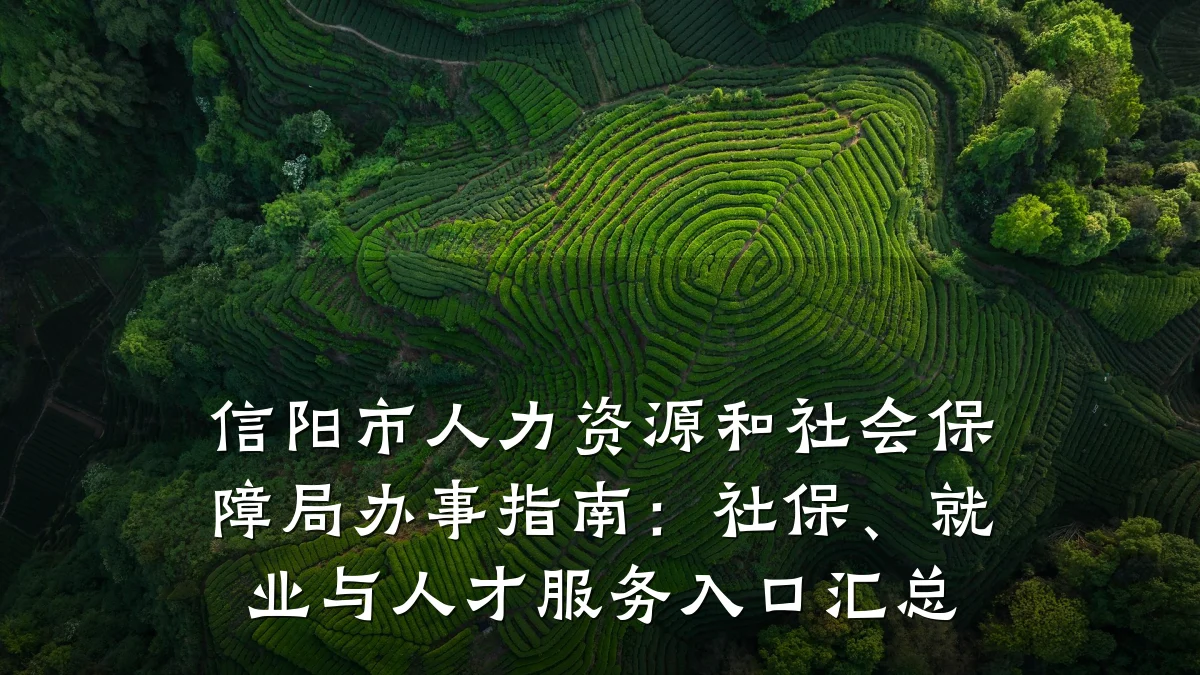 信阳市人力资源和社会保障局办事指南:社保、就业与人才服务入口汇总