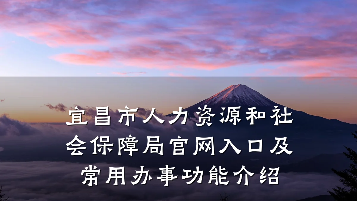 宜昌市人力资源和社会保障局官网入口及常用办事功能介绍