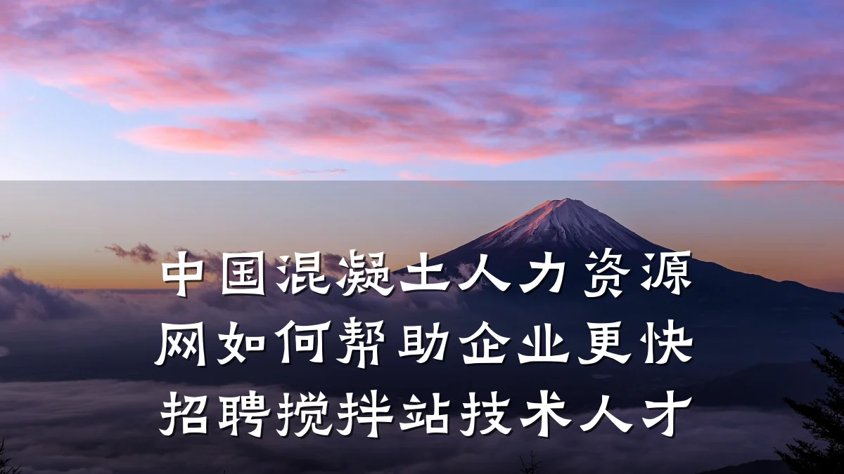 中国混凝土人力资源网如何帮助企业更快招聘搅拌站技术人才