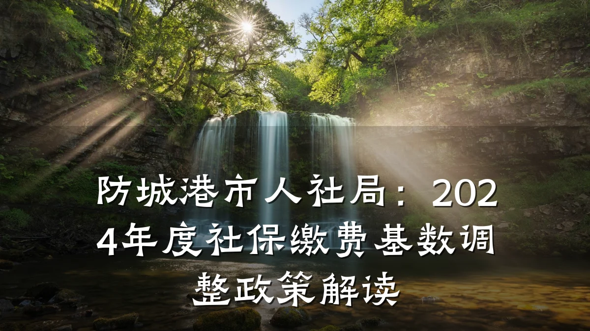 防城港市人社局：2024年度社保缴费基数调整政策解读