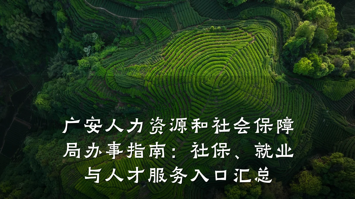 广安人力资源和社会保障局办事指南：社保、就业与人才服务入口汇总