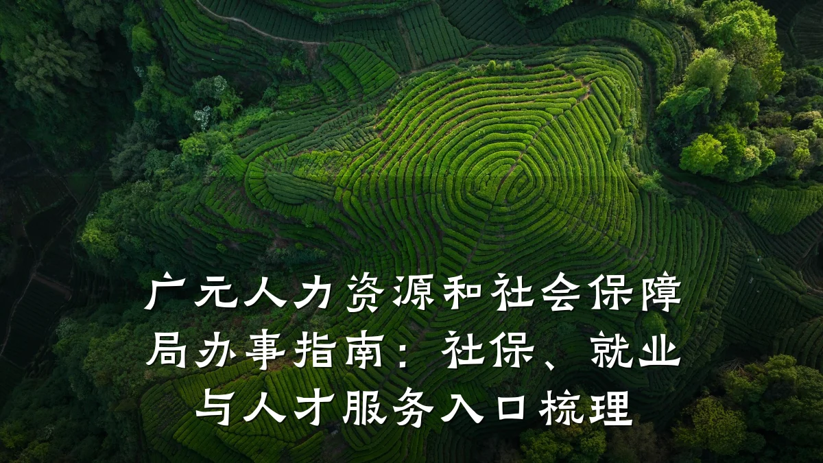 广元人力资源和社会保障局办事指南:社保、就业与人才服务入口梳理