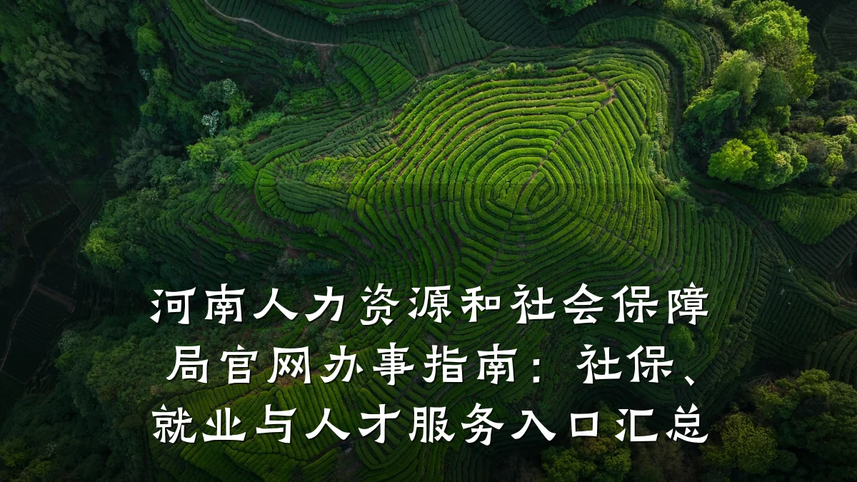 河南人力资源和社会保障局官网办事指南:社保、就业与人才服务入口汇总