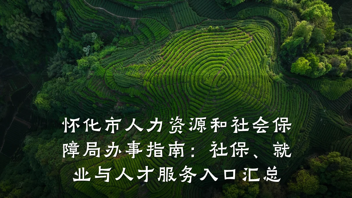 怀化市人力资源和社会保障局办事指南:社保、就业与人才服务入口汇总