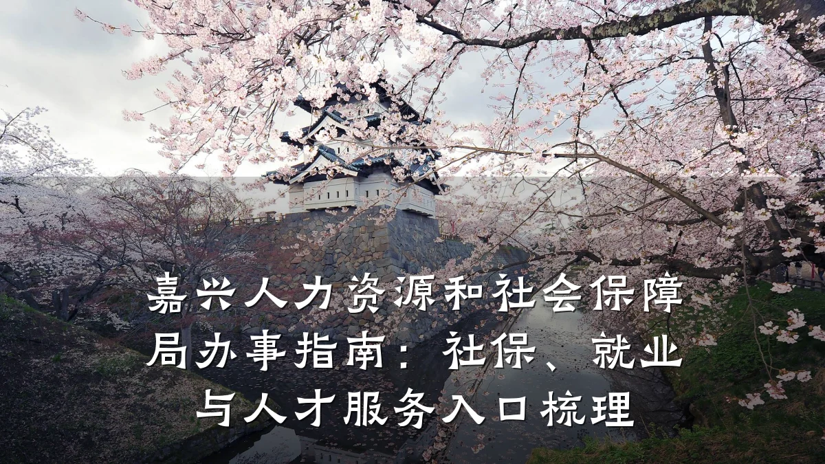 嘉兴人力资源和社会保障局办事指南:社保、就业与人才服务入口梳理