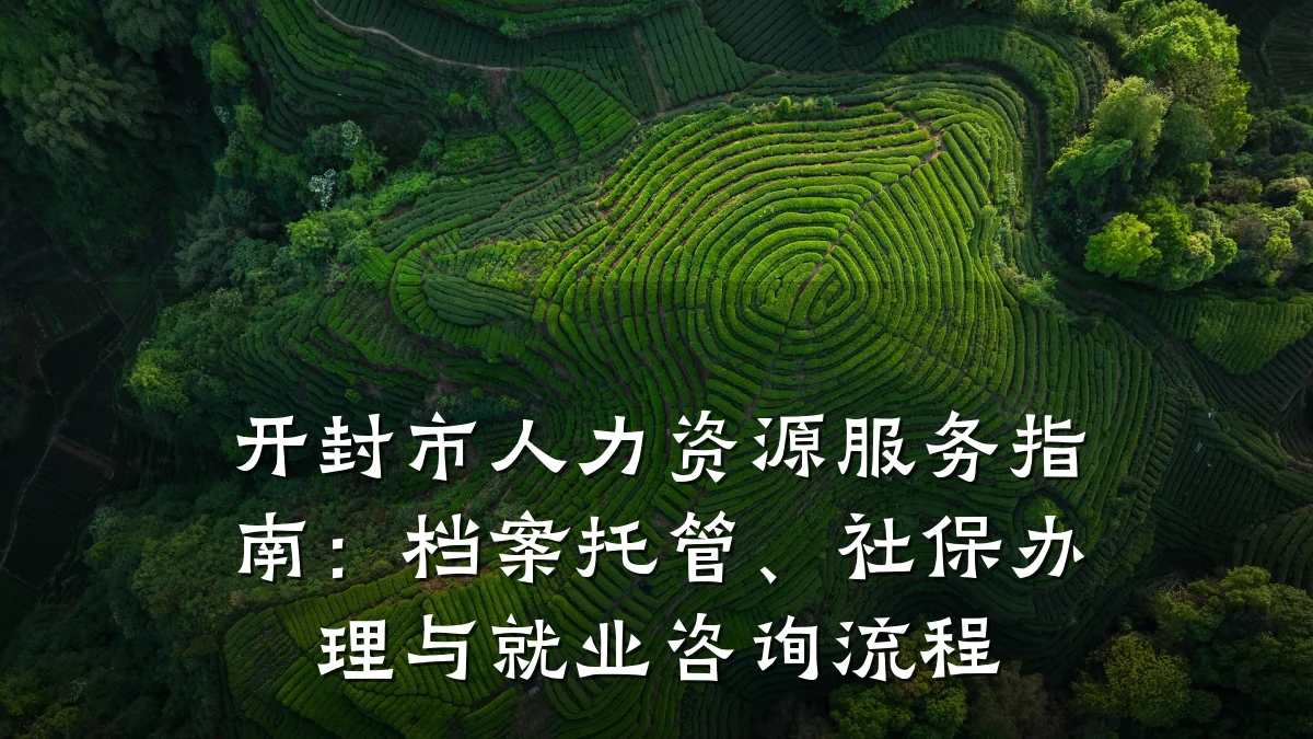 开封市人力资源服务指南:档案托管、社保办理与就业咨询流程