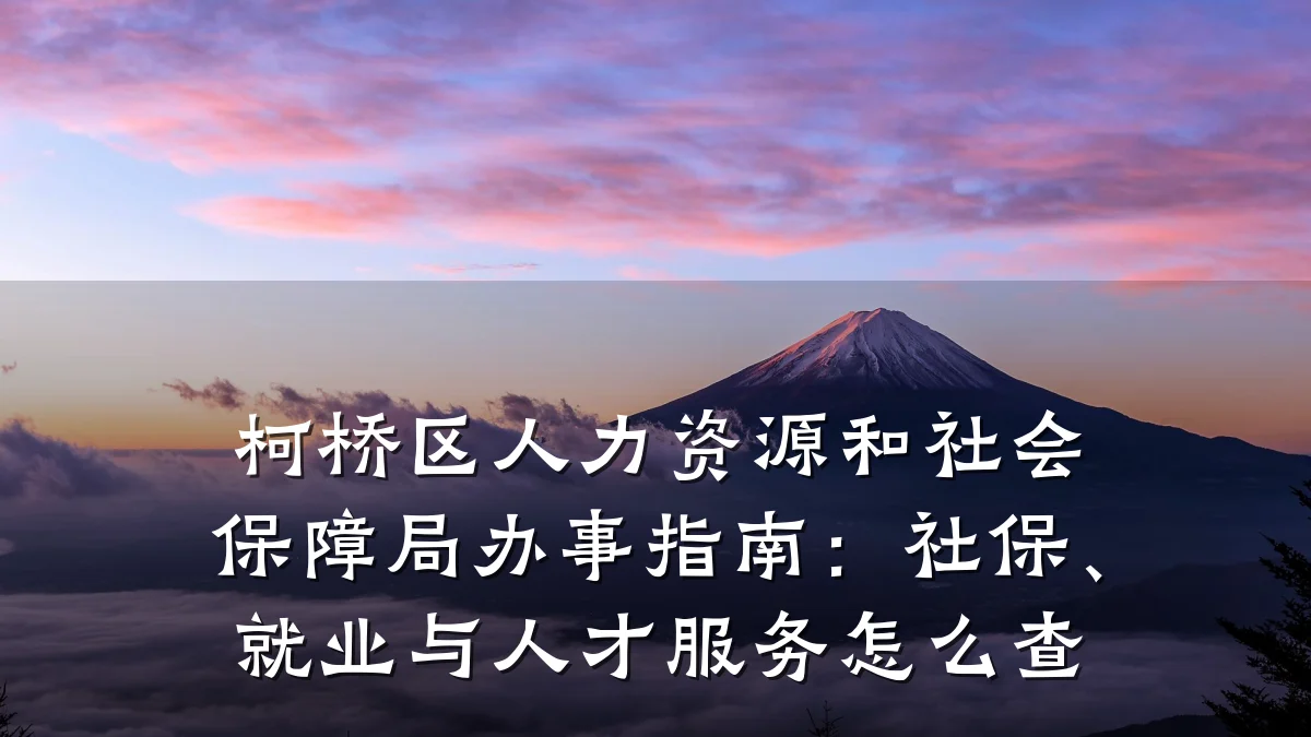 柯桥区人力资源和社会保障局办事指南：社保、就业与人才服务怎么查