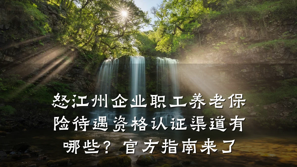 怒江州企业职工养老保险待遇资格认证渠道有哪些？官方指南来了