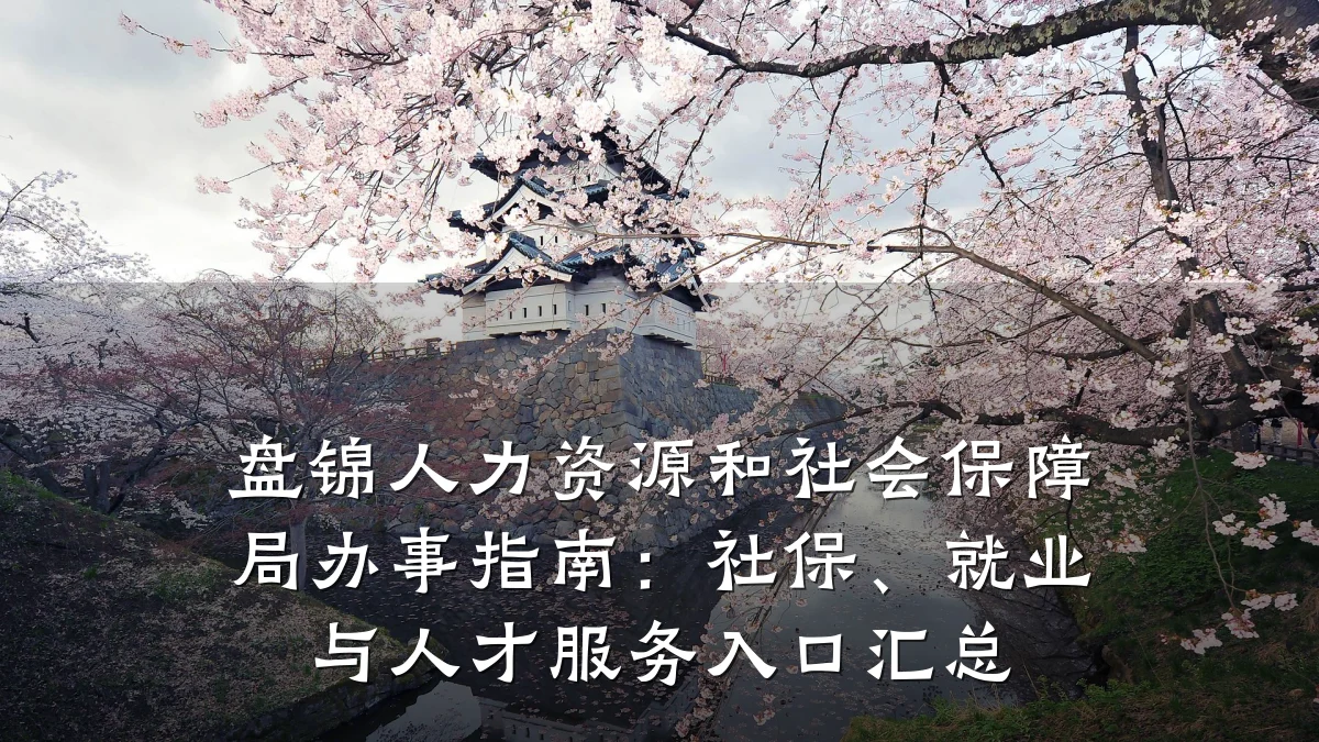 盘锦人力资源和社会保障局办事指南：社保、就业与人才服务入口汇总