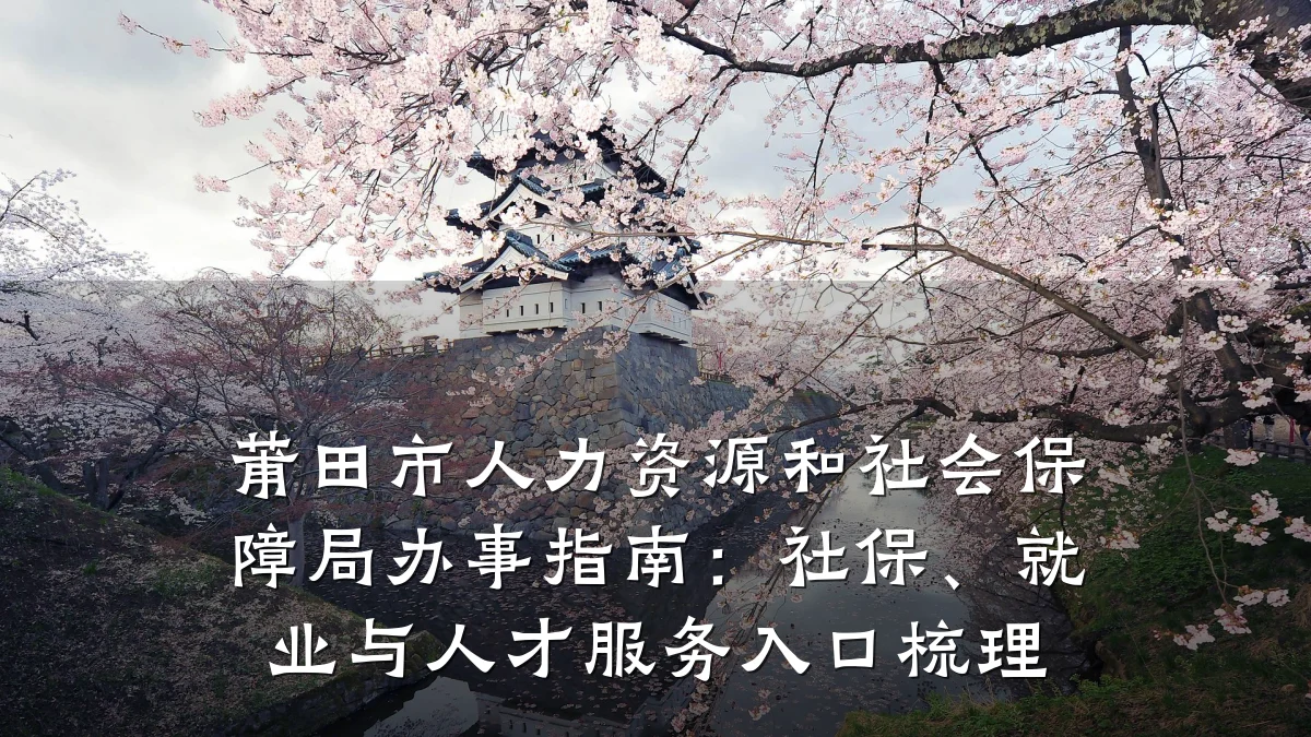 莆田市人力资源和社会保障局办事指南:社保、就业与人才服务入口梳理