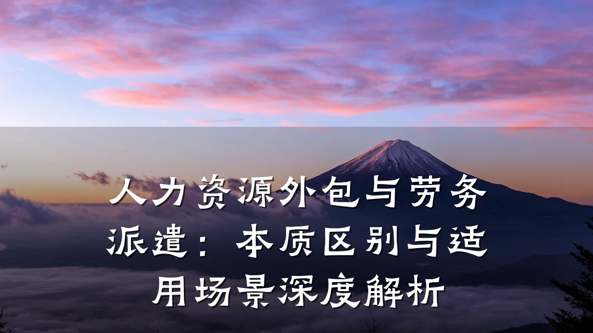 人力资源外包与劳务派遣：本质区别与适用场景深度解析