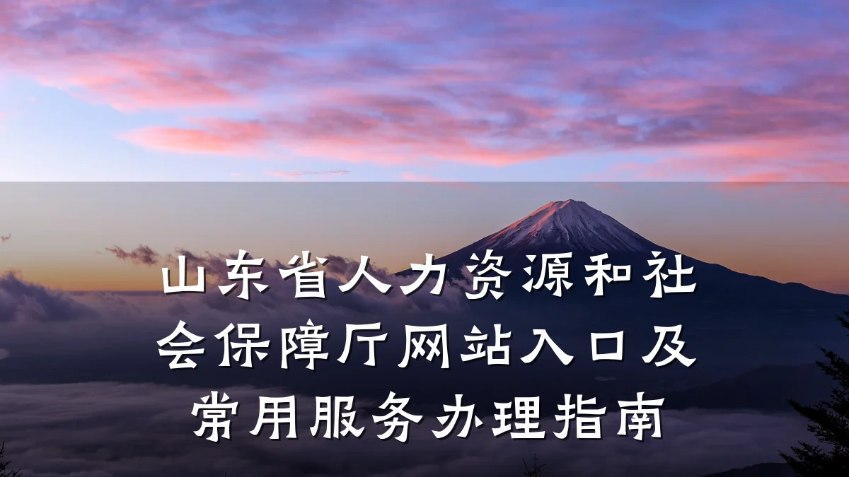 山东省人力资源和社会保障厅网站入口及常用服务办理指南