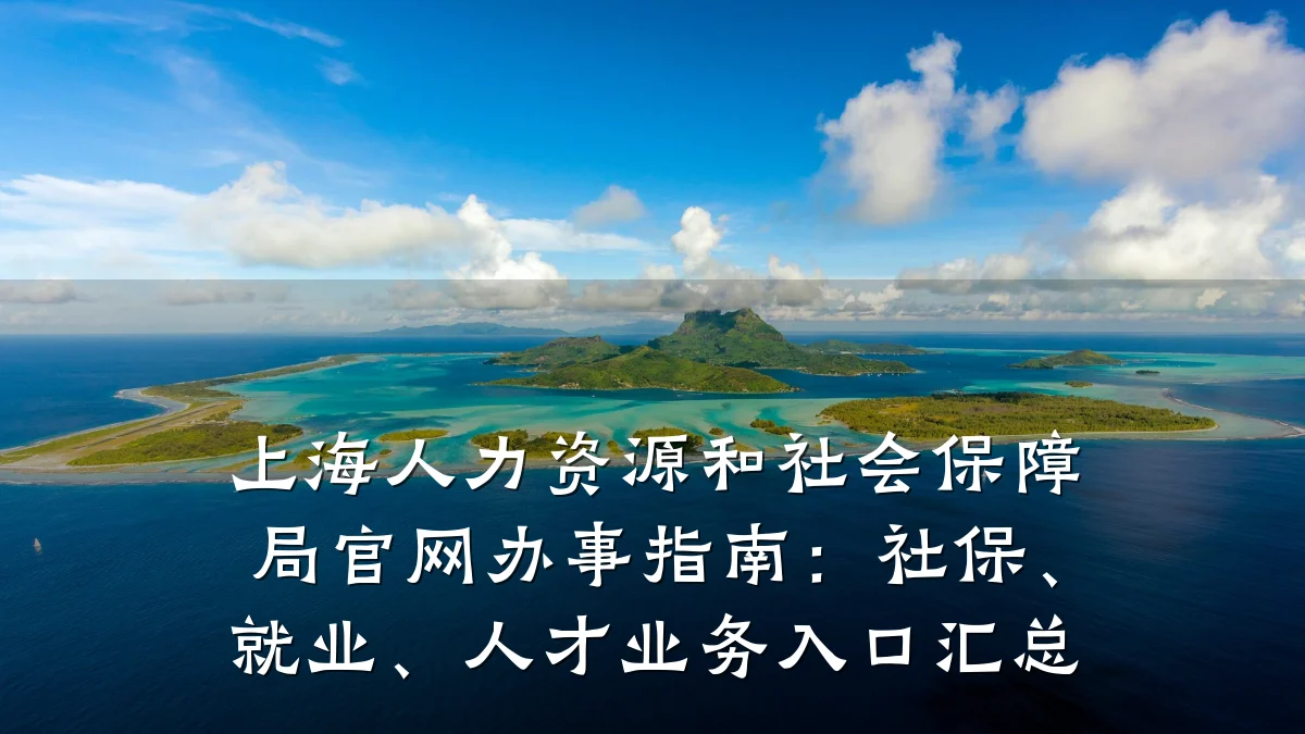 上海人力资源和社会保障局官网办事指南：社保、就业、人才业务入口汇总