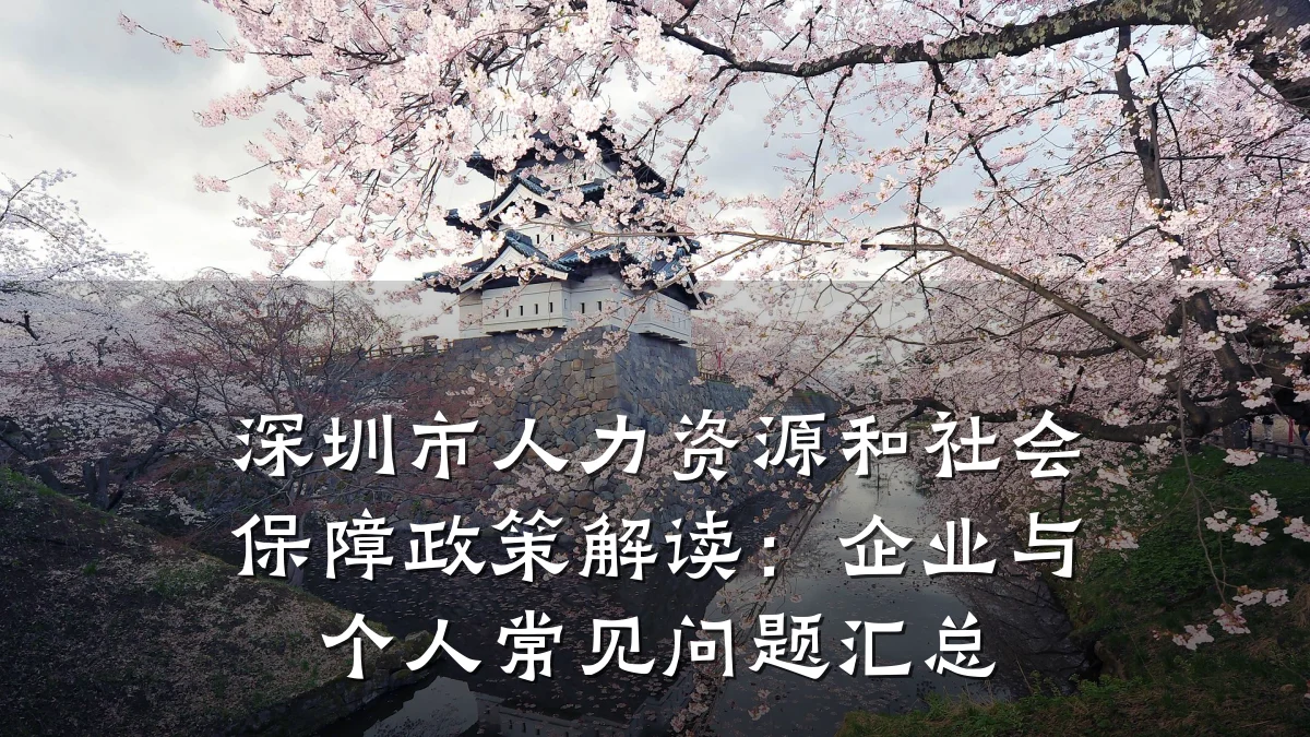 深圳市人力资源和社会保障政策解读：企业与个人常见问题汇总