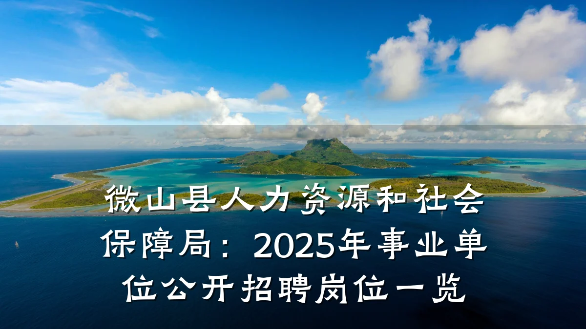 微山县人力资源和社会保障局：2025年事业单位公开招聘岗位一览
