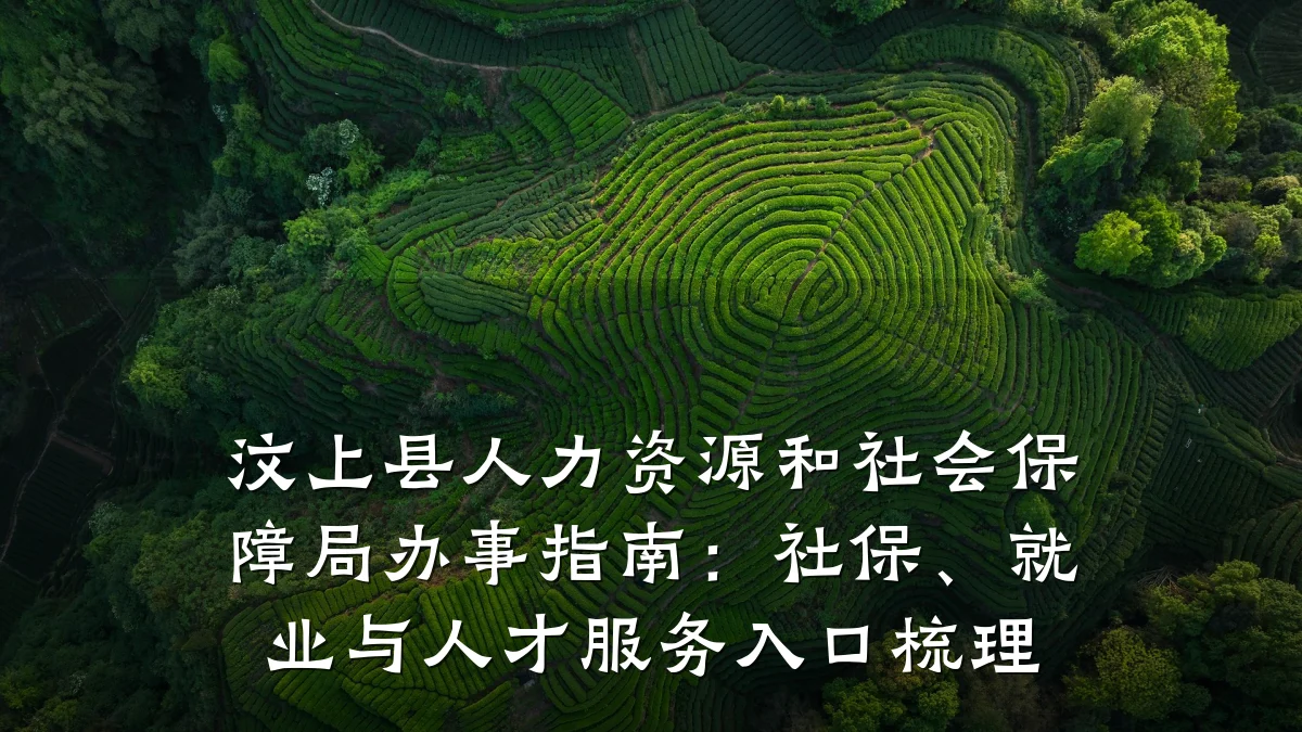 汶上县人力资源和社会保障局办事指南：社保、就业与人才服务入口梳理