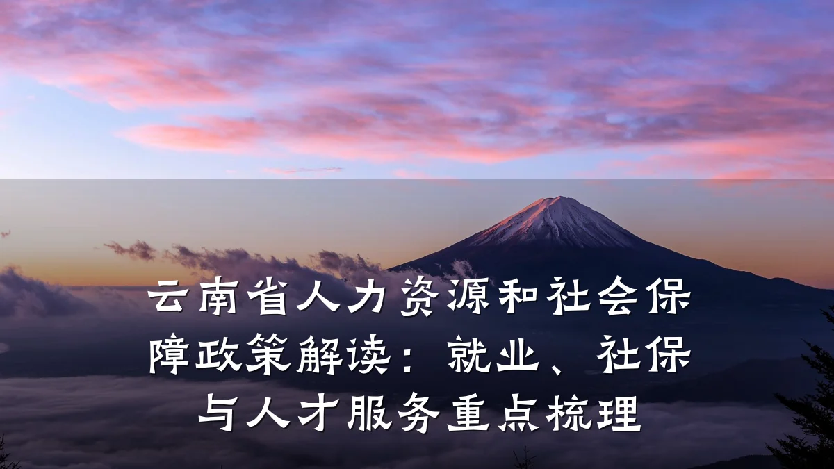 云南省人力资源和社会保障政策解读:就业、社保与人才服务重点梳理