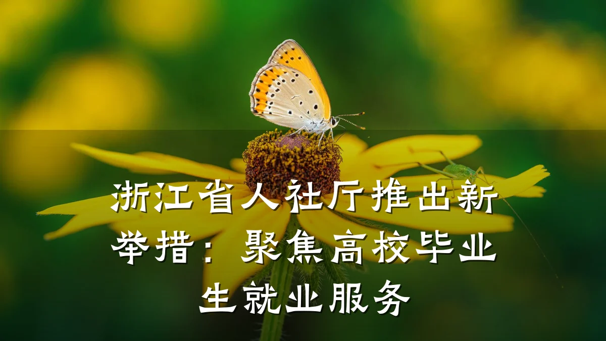 浙江省人社厅推出新举措:聚焦高校毕业生就业服务