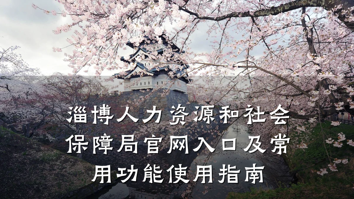 淄博人力资源和社会保障局官网入口及常用功能使用指南