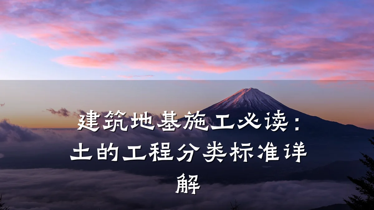 建筑地基施工必读：土的工程分类标准详解
