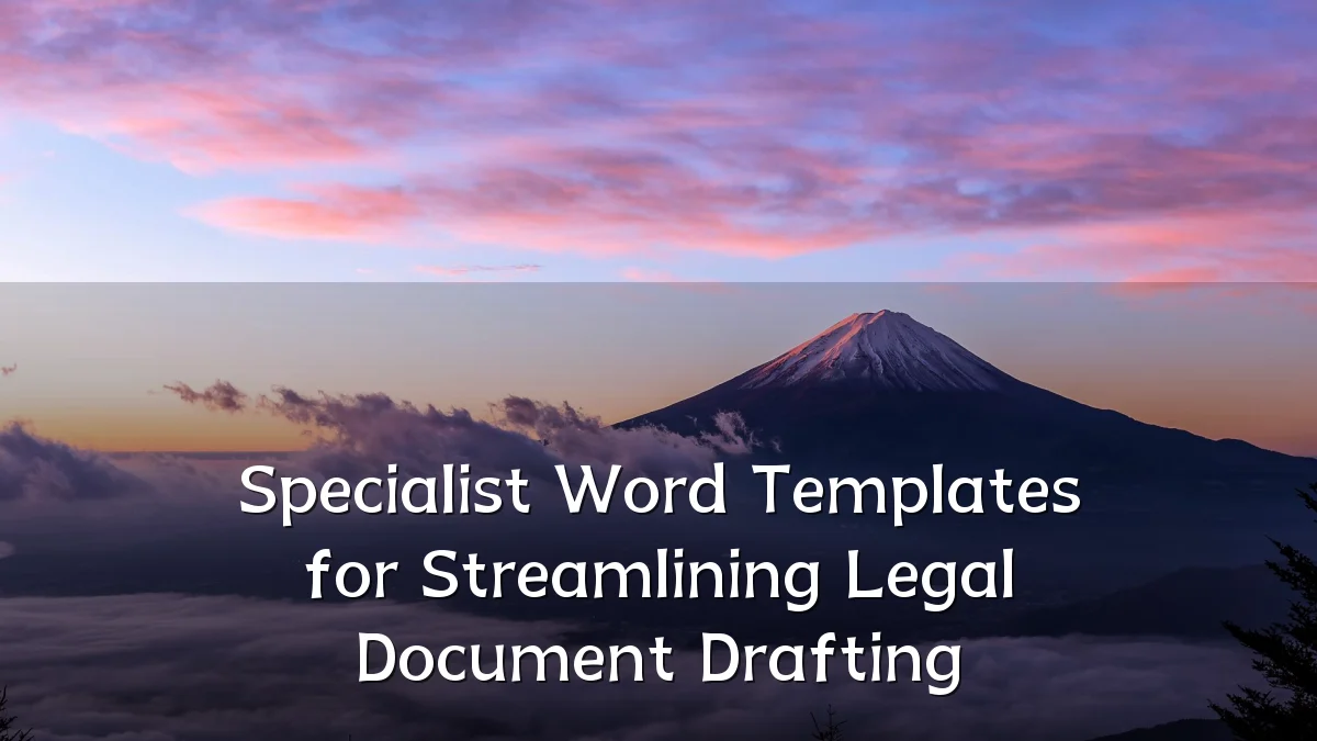 Specialist Word Templates for Streamlining Legal Document Drafting