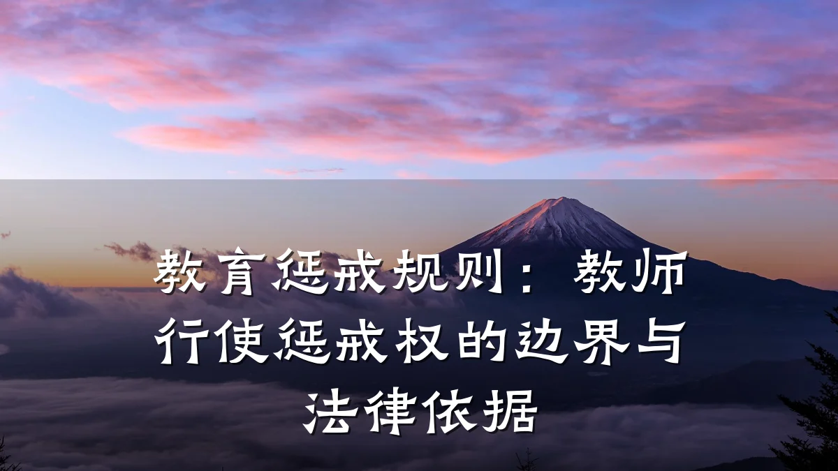 教育惩戒规则:教师行使惩戒权的边界与法律依据