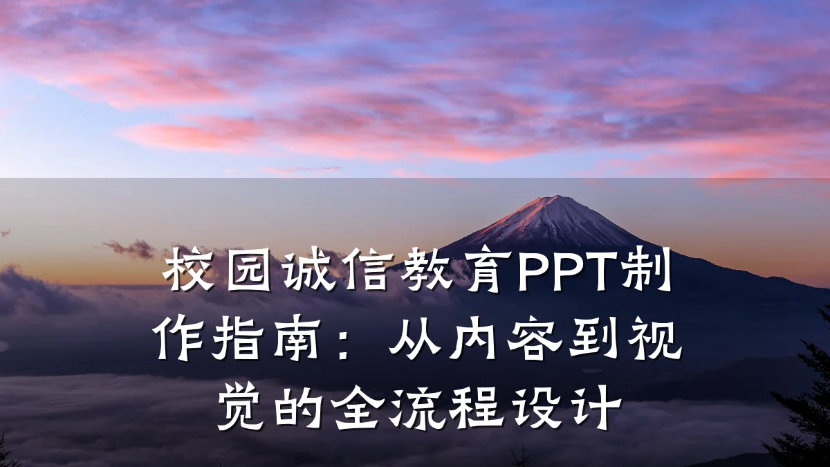 校园诚信教育PPT制作指南：从内容到视觉的全流程设计